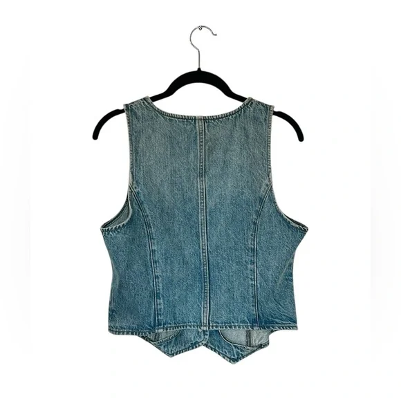 Denim Forum 90s Denim Vest Blue Y2K Western Stagecoach Festival Size Medium - Picture 5 of 10
